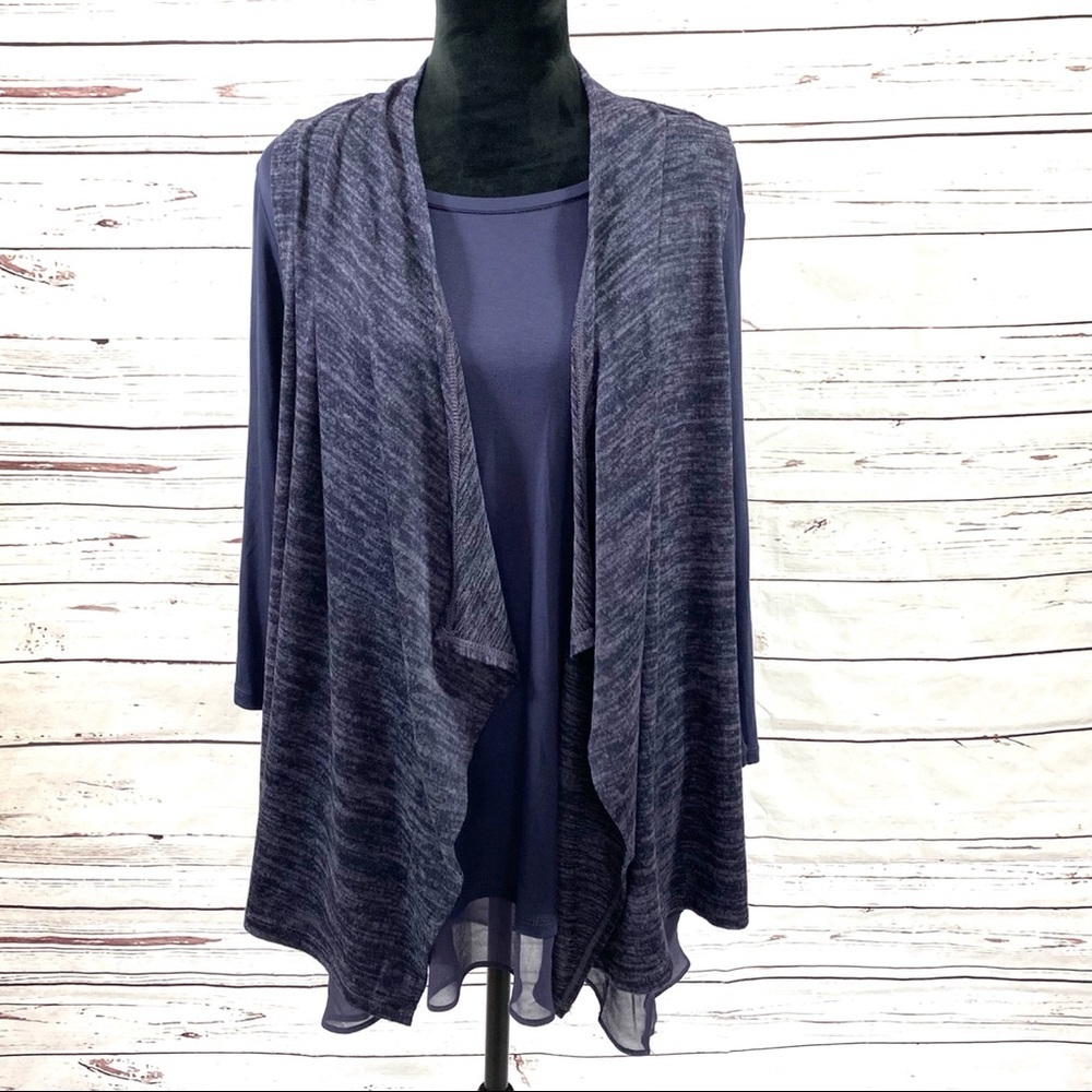 LOGO by Lori Goldstein 2PC Top & Vest Set Size M